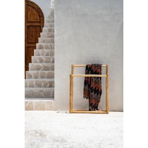 Plaid en coton noir orange