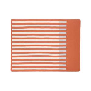 Plaid en coton rayé, terracotta