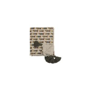 Plaid en coton recyclé marron 160x130