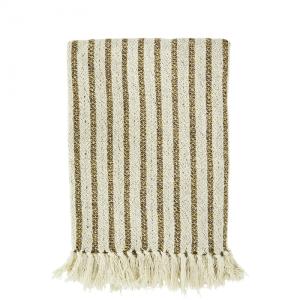 Plaid en coton recyclé rayé 125 x 175 cm