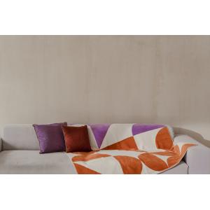 Plaid en coton, terracotta et violet