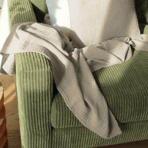 Plaid en gaze de coton 130x170cm Beige