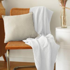 Plaid en gaze de coton 130x170cm Blanc