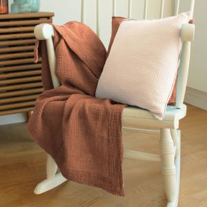 Plaid en gaze de coton 130x170cm Terre Cuite