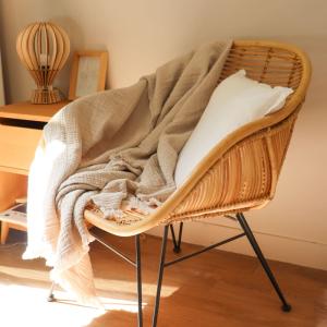Plaid en gaze de coton Beige 110x170cm