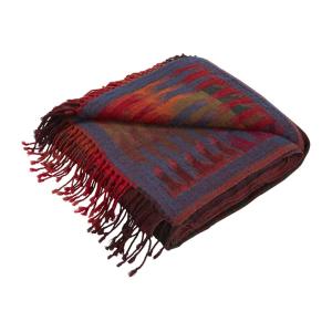 Plaid en Laine au motif ikat graphique Rouge