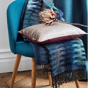Plaid en laine bleu 240x260 cm