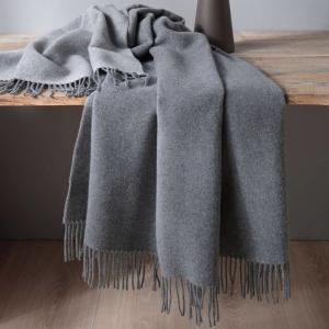 Plaid en laine et cachemire 150 x 200 cm gris/argent