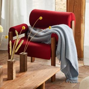 Plaid en Mohair et laine Bleu