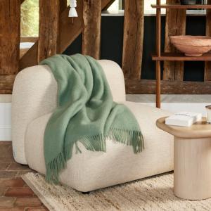 Plaid en Mohair et laine Vert