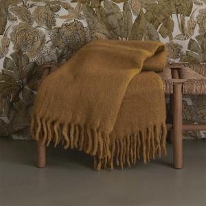 Plaid en mohair marron 130 x 170 cm