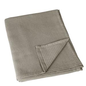 Plaid en nid d'abeille coton gris foncé 125x180 cm