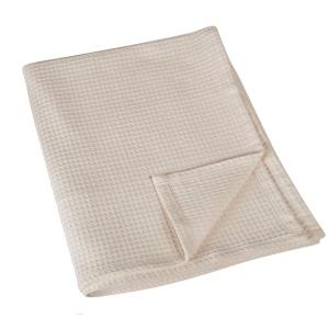 Plaid en nid d'abeille coton naturel 125x180 cm