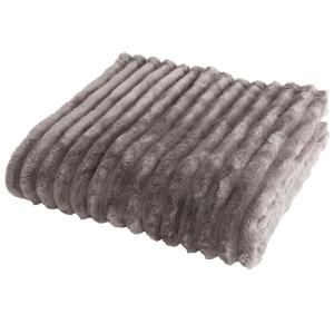 Plaid en polyester gris perle 130x170cm