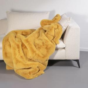 Plaid en polyester jaune