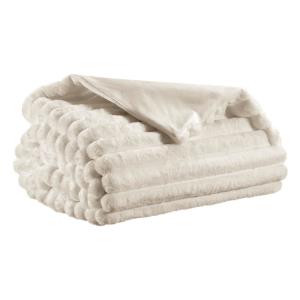 Plaid  en polyester neige 130 x 160 cm