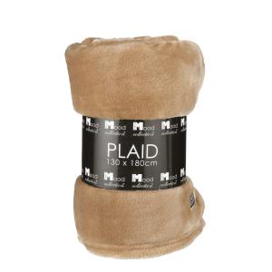 Plaid Famke Marron clair Polyester H1xB130xL180cm