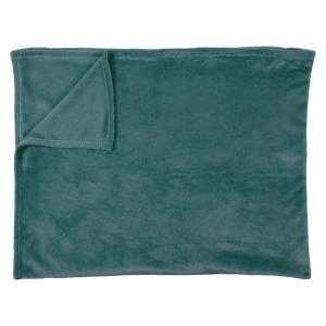 Plaid  flanelle 125x150cm uni bleu canard