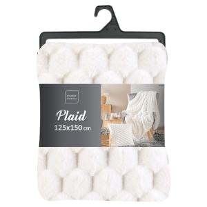 Plaid frosty imitation fourrure / sherpa naturel