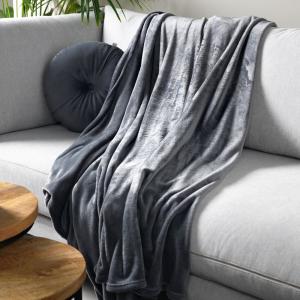 Plaid Gris 140x180 cm Couleur unie