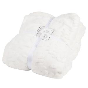 Plaid imitation fourrure polaire motif flocon de neige tiss…