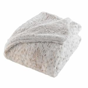 Plaid imitation fourrure/sherpa blanc 180x220 cm