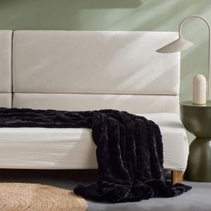 Plaid jacquard zébré  130x180cm Noir