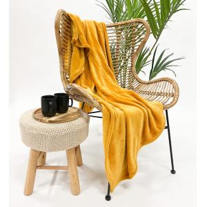 Plaid Jaune 140x180 cm Couleur unie