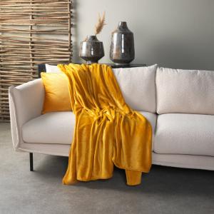 Plaid Jaune 200x220 cm Couleur unie