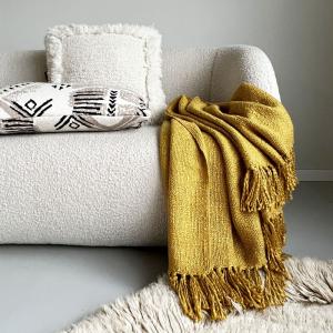 Plaid jaune curry 125x150