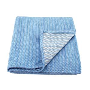 Plaid laine 100% bleu ciel 120x180 cm