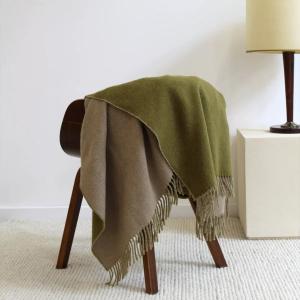 Plaid  laine & autres fibres beige 130x170 cm