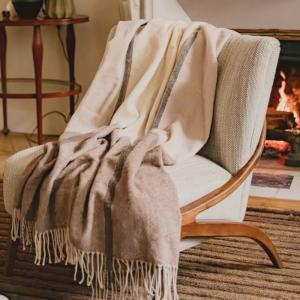 Plaid laine/coton Ecorce 130x170cm