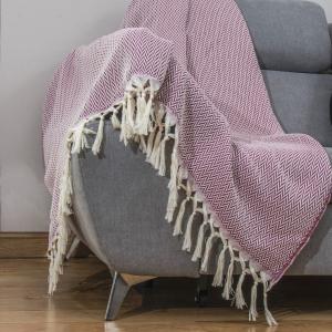 Plaid laine rose fuchsia 160x250