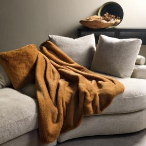 Plaid Marron 140x180 cm Couleur unie