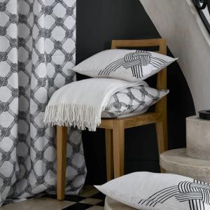 Plaid nid d'abeille en coton ecru 130 x 160 cm