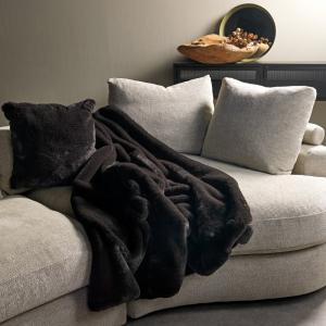 Plaid Noir 140x180 cm Couleur unie