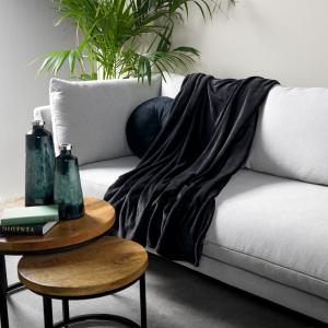Plaid Noir 150x200 cm Couleur unie