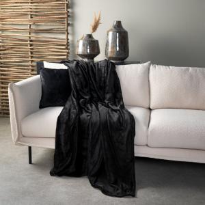 Plaid Noir 200x220 cm Couleur unie