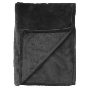 Plaid noir fleece 200x220 cm uni