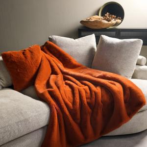 Plaid Orange 140x180 cm Couleur unie