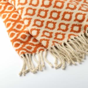 Plaid Orange 150x200 cm - avec un motif à carreaux