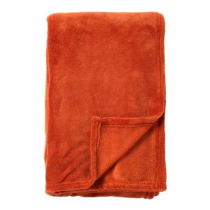 Plaid orange fleece 150x200 cm uni