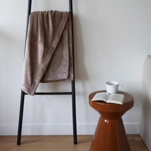 Plaid polaire coloris taupe 130x170 cm