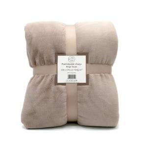 Plaid polaire Cozy beige taupe 130x170cm
