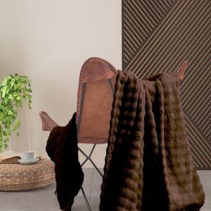 Plaid polaire doux et chaux  noisette 150x180 cm