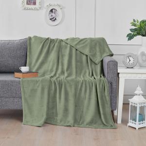Plaid polaire extra doux et chaud  sauge 150x180 cm
