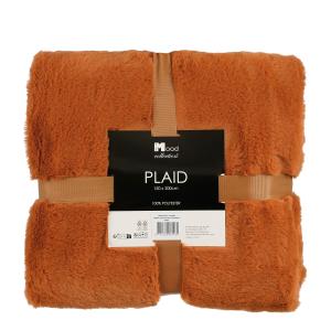 Plaid polaire orange 200x150