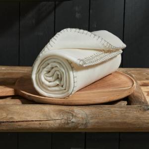 Plaid polaire uni  125x150cm Blanc