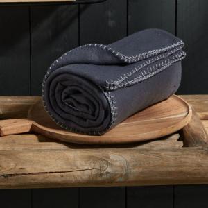 Plaid polaire uni  220x240cm Gris anthracite